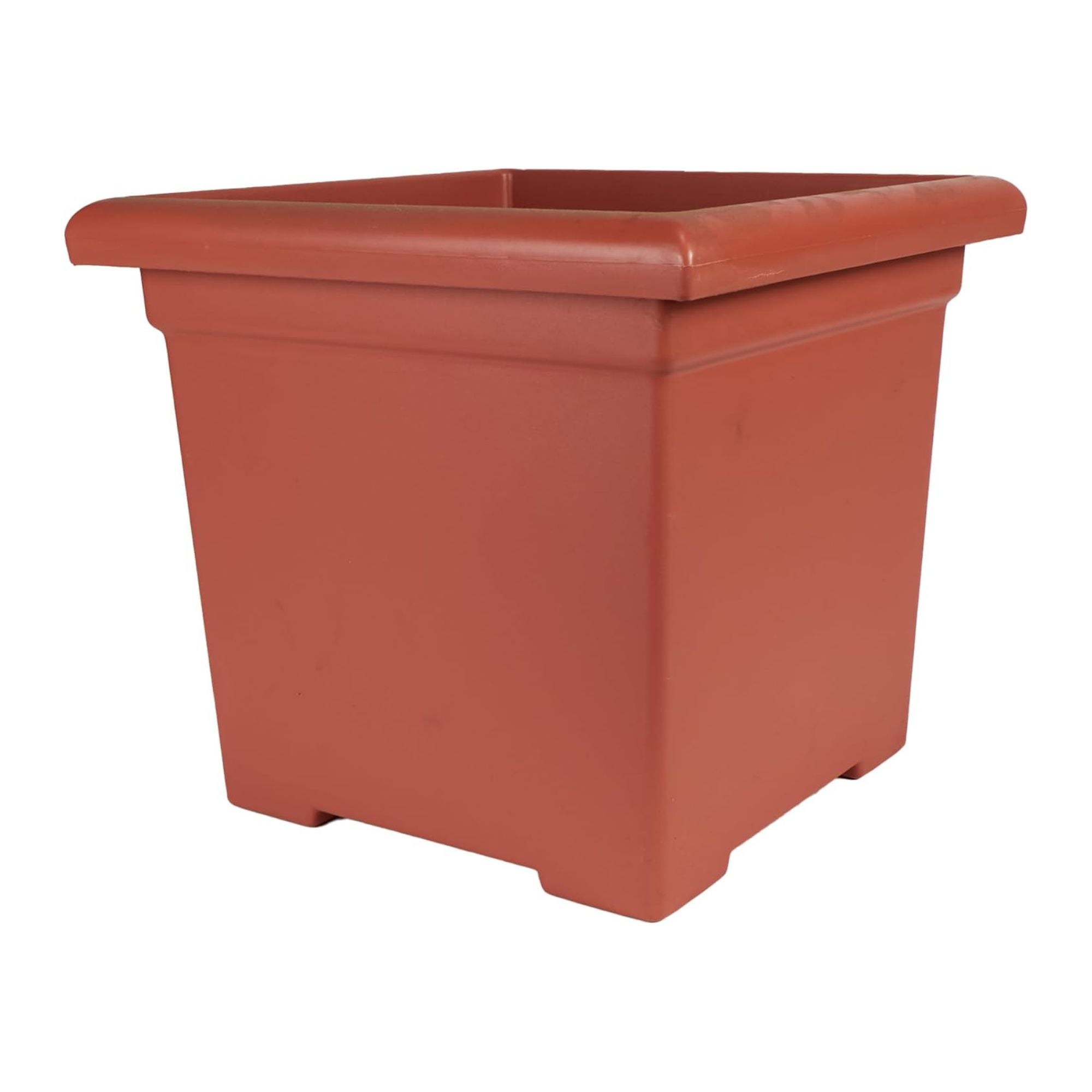 The HC Companies Accent Square Plastic Plant Pot with Drainage, 15.5 Inch, Clay - VMInnovations