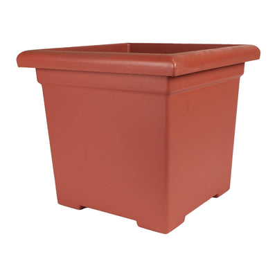The HC Companies Accent Square Plastic Plant Pot with Drainage, 15.5 Inch, Clay - VMInnovations