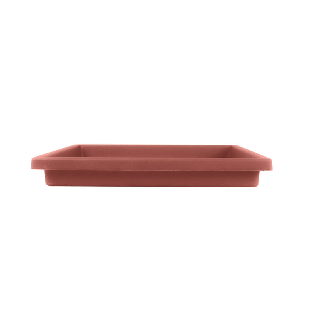 The HC Companies Accent Square Plastic Plant Pot with Drainage, 15.5 Inch, Clay