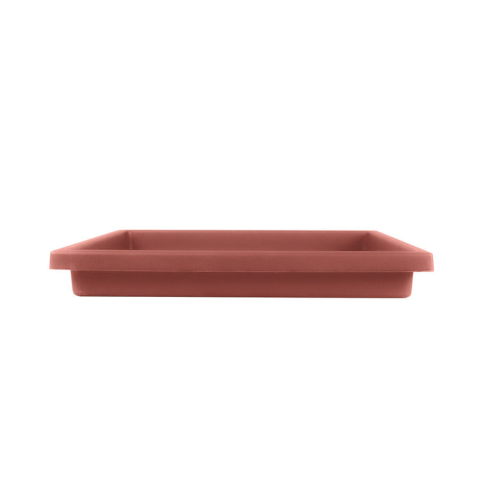 The HC Companies Accent Square Plastic Plant Pot with Drainage, 15.5 Inch, Clay