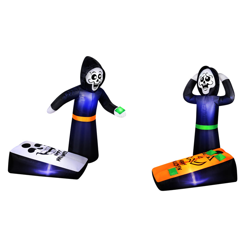 Occasions 5 Foot Inflatable Reapers Playing Corn Hole Halloween Yard Decoration