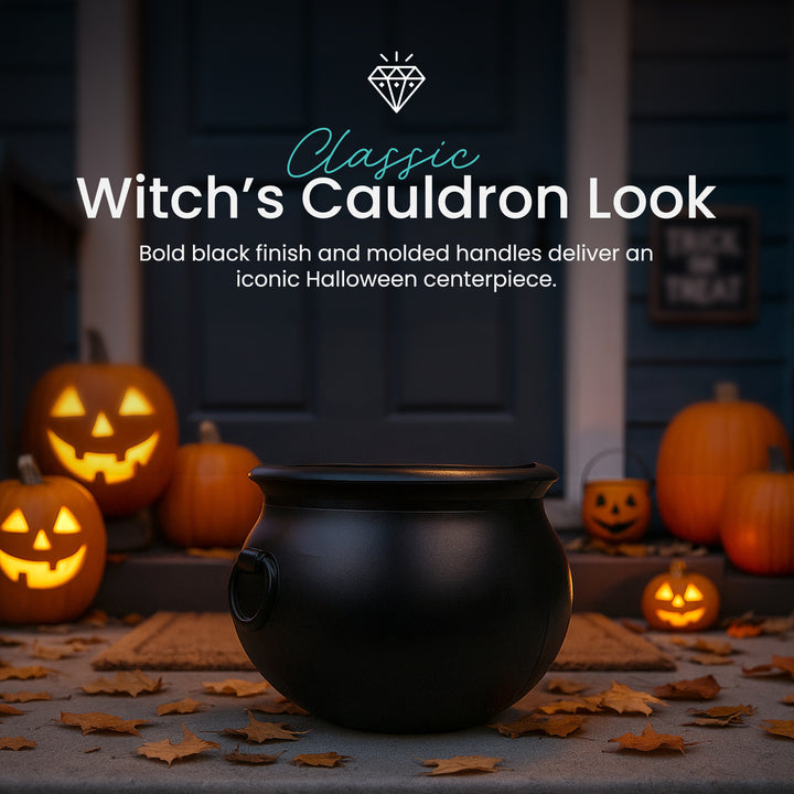 Union Products 55400 22 Inch Witch Cauldron Spooky Halloween Decoration, Black