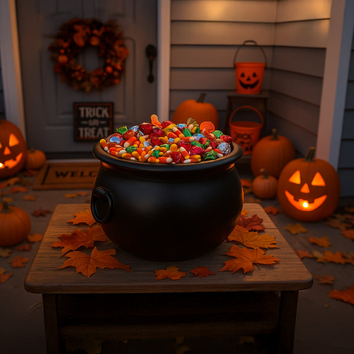 Union Products 55400 22 Inch Witch Cauldron Spooky Halloween Decoration, Black
