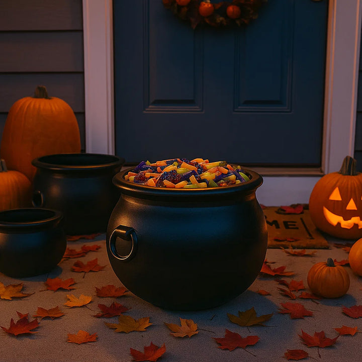 Union Products 55400 22 Inch Witch Cauldron Spooky Halloween Decoration, Black