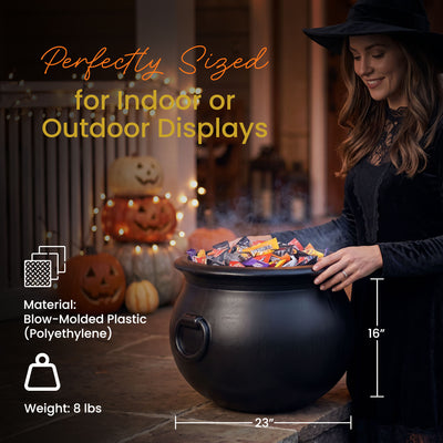 Union Products 55400 22 Inch Witch Cauldron Spooky Halloween Decoration, Black - VMInnovations