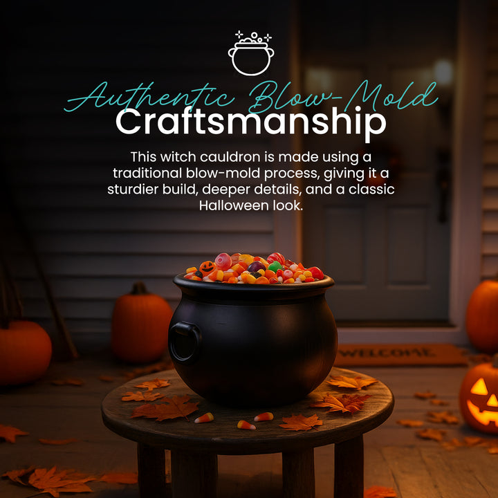 Union Products 55120 12 Inch Witch Cauldron Spooky Halloween Decoration, Black