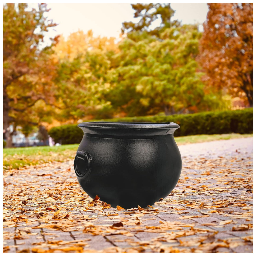 Union Products 55120 12 Inch Witch Cauldron Spooky Halloween Decoration, Black