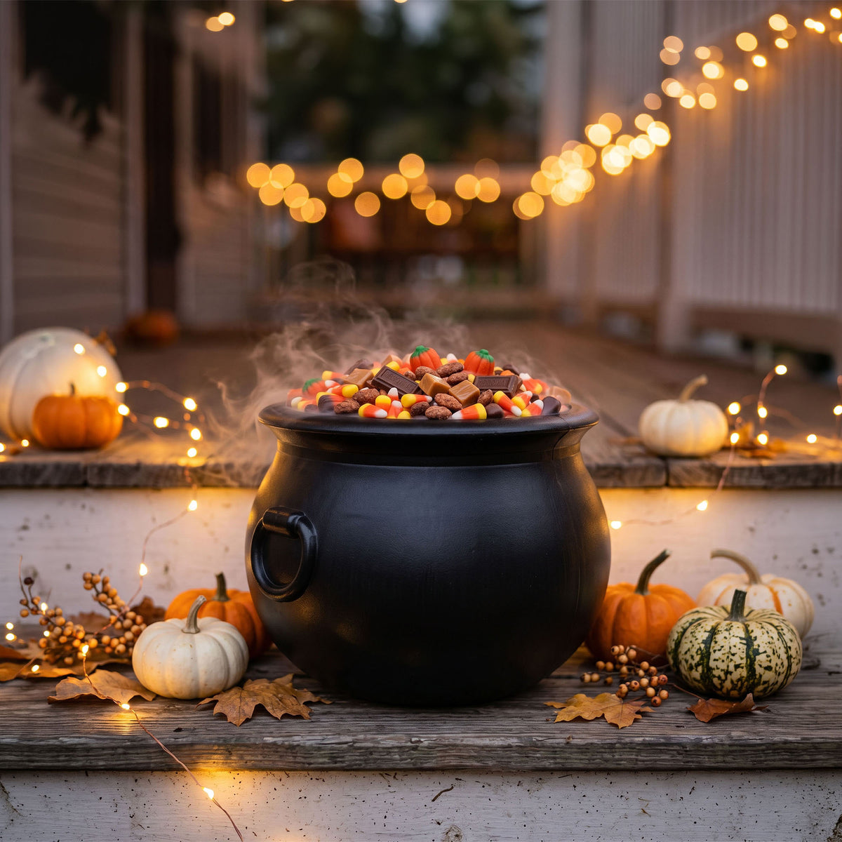 Union Products 55120 12 Inch Witch Cauldron Spooky Halloween Decoration, Black - VMInnovations