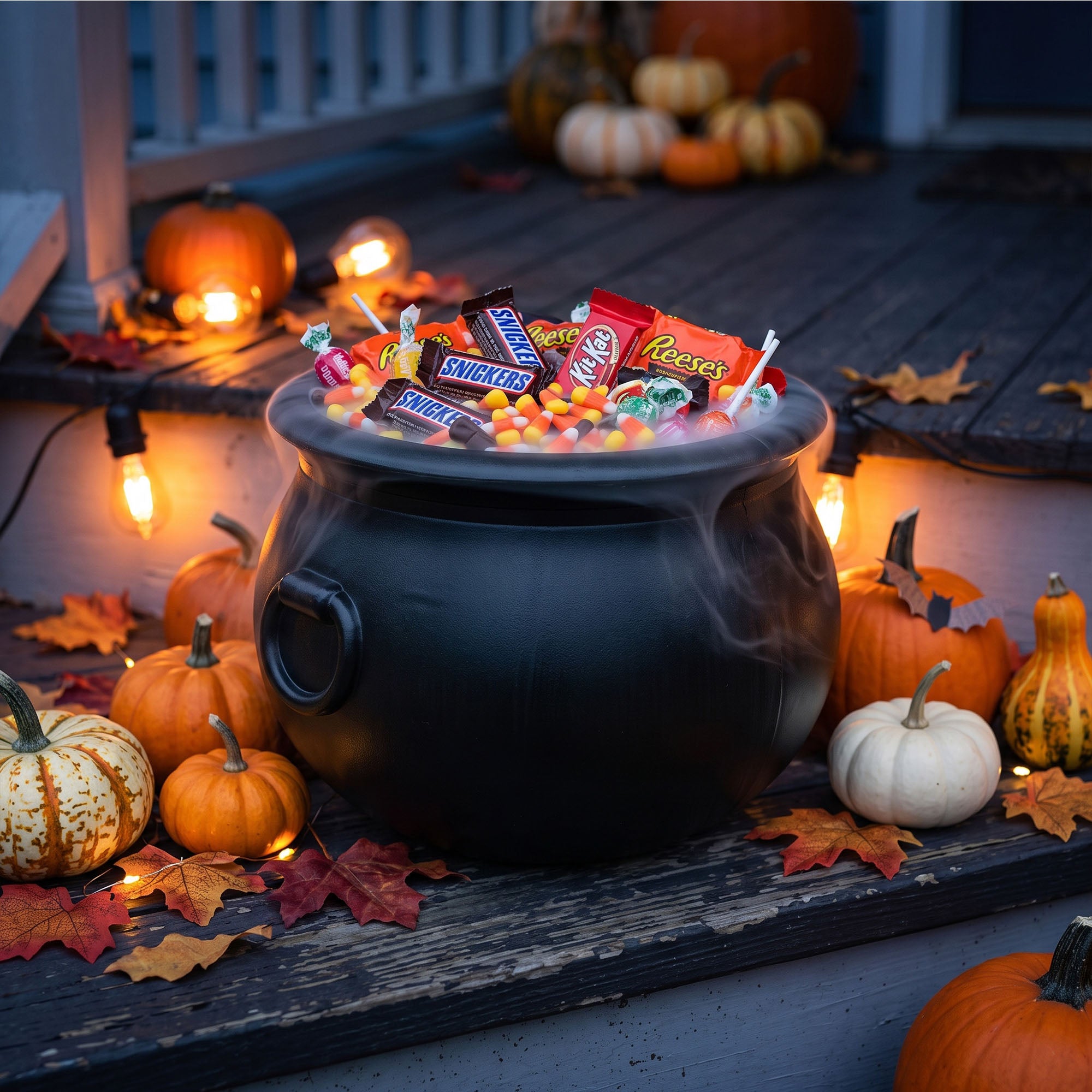 Union Products 55120 12 Inch Witch Cauldron Spooky Halloween Decoration, Black - VMInnovations