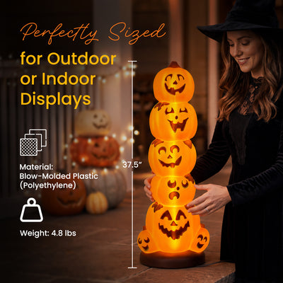 Union Products 55780 LED Pre-Lit Pumpkin Stack, Indoor/Outdoor Halloween Decor