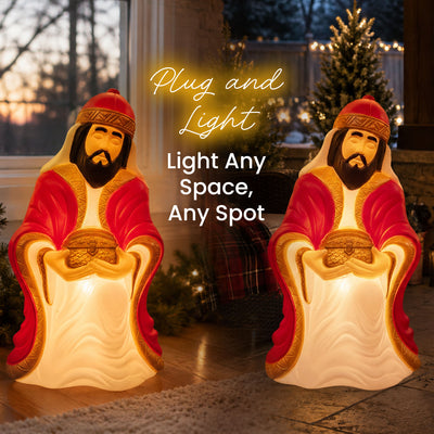 Union Products 74120 27.5" LED Wiseman #1 Blow Mold Lighted Christmas Decoration - VMInnovations