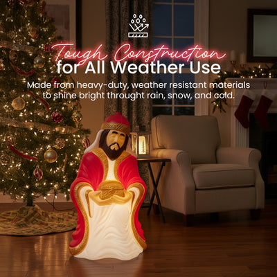 Union Products 27.5" LED Wiseman #1 Blow Mold Lighted Decoration (Open Box) - VMInnovations