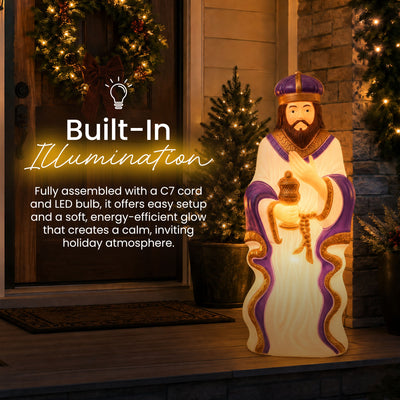 Union Products 74130 39" LED Wiseman #2 Blow Mold Lighted Christmas Decoration - VMInnovations