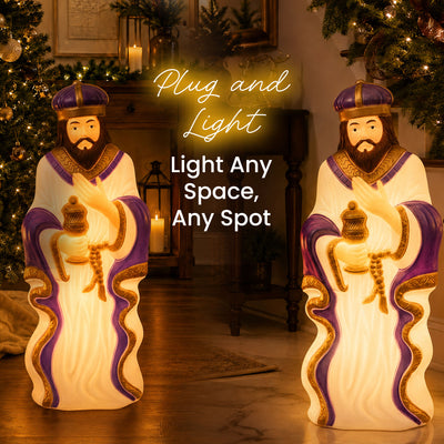 Union Products 74130 39" LED Wiseman #2 Blow Mold Lighted Christmas Decoration - VMInnovations