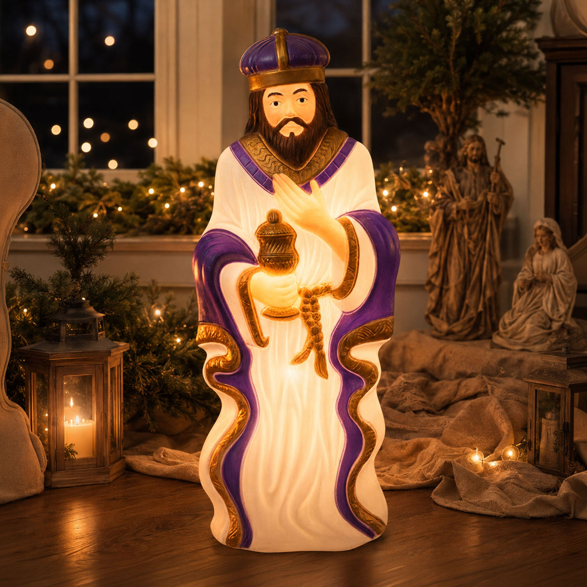 Union Products 74130 39" LED Wiseman #2 Blow Mold Lighted Christmas Decoration - VMInnovations