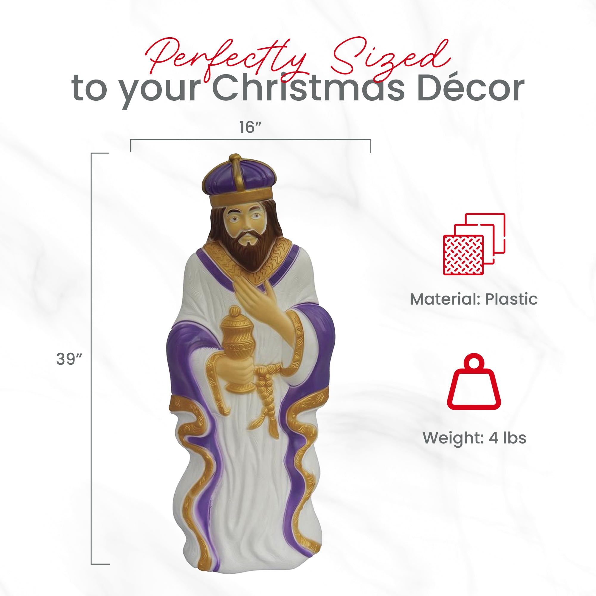 Union Products 74130 39" LED Wiseman #2  Lighted Christmas Decoration (Open Box) - VMInnovations