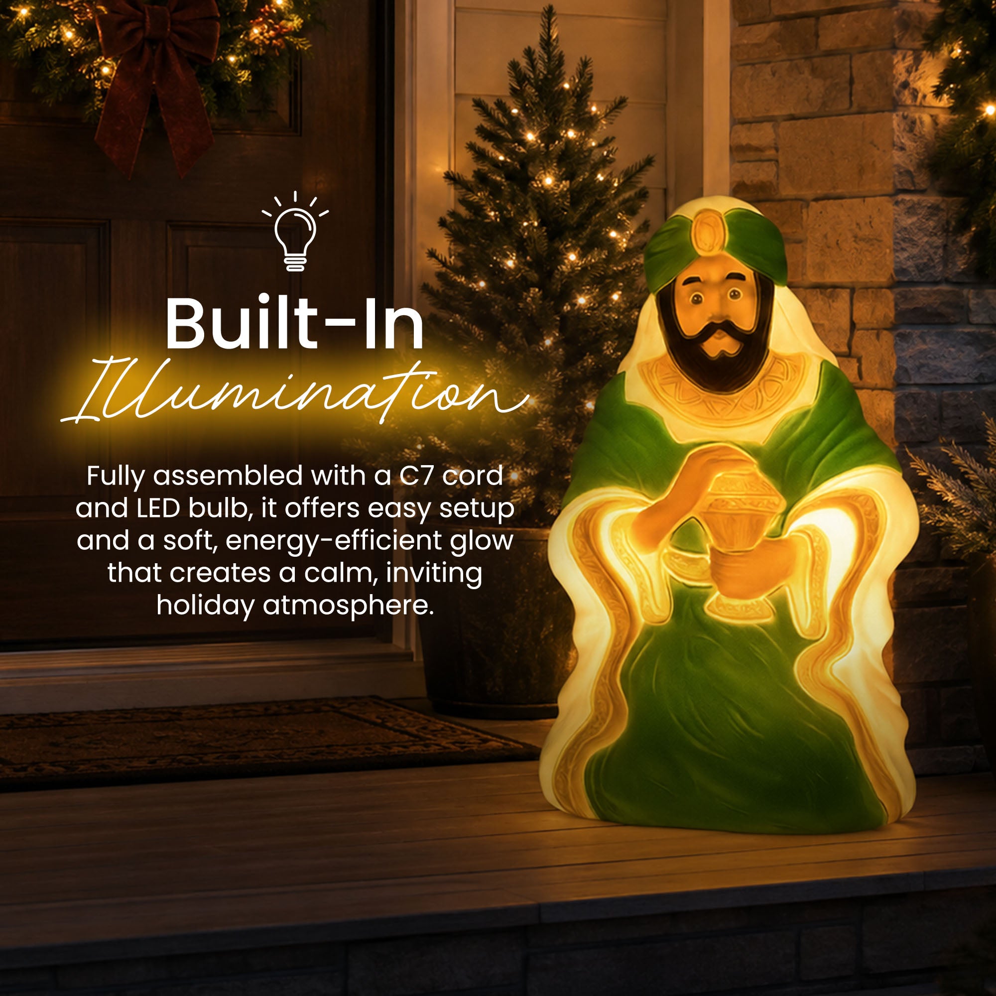 Union Products 74140 26" LED Wiseman #3 Blow Mold Lighted Christmas Decoration - VMInnovations