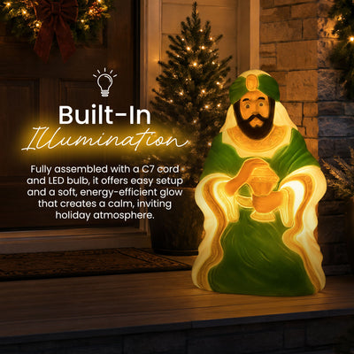 Union Products 74140 26" LED Wiseman #3 Blow Mold Lighted Christmas Decoration - VMInnovations