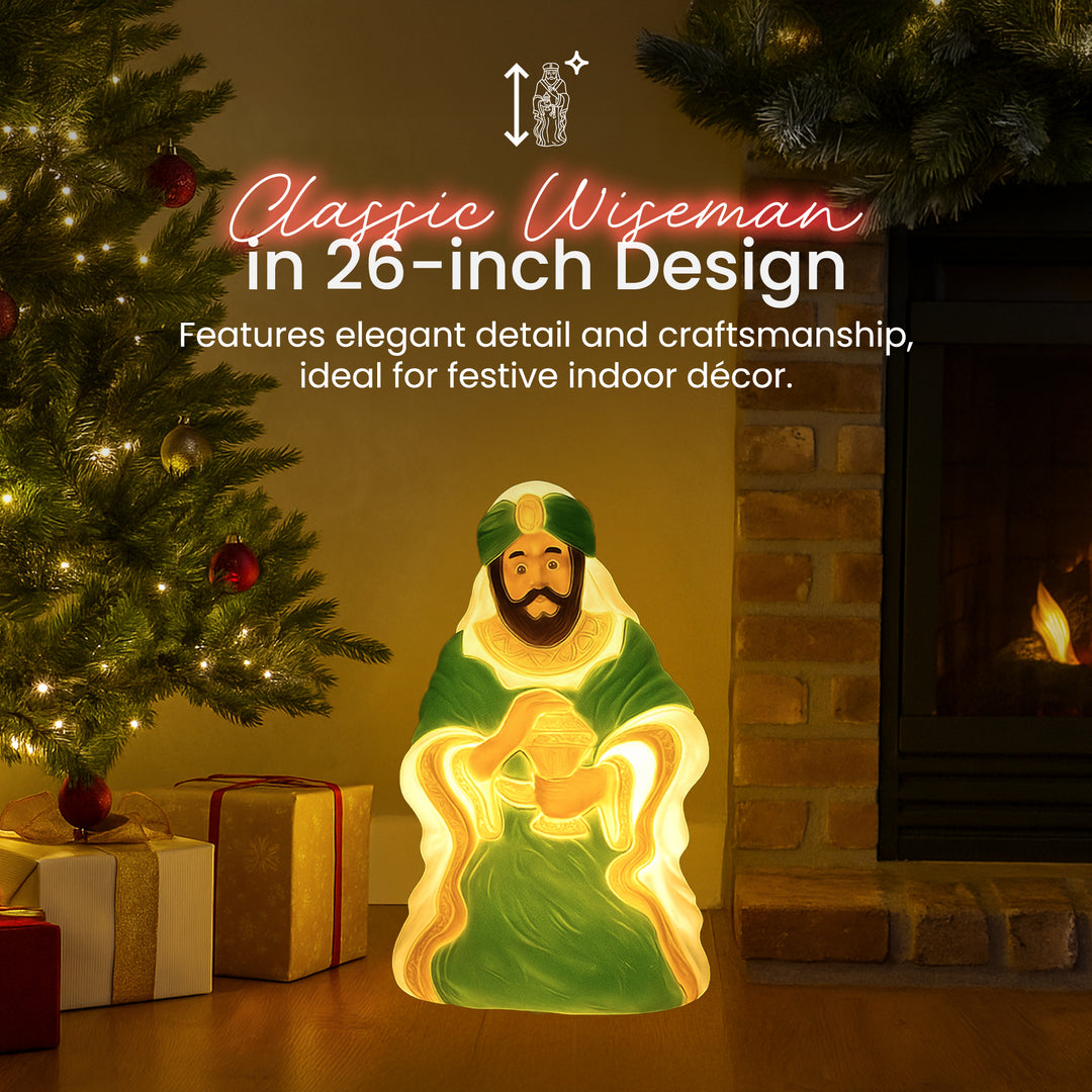 Union Products 74140 26" LED Wiseman #3 Blow Mold Lighted Christmas Decoration