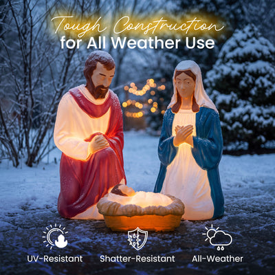 Union Products 74150 LED Nativity Set Blow Mold Outdoor Christmas Decoration - VMInnovations