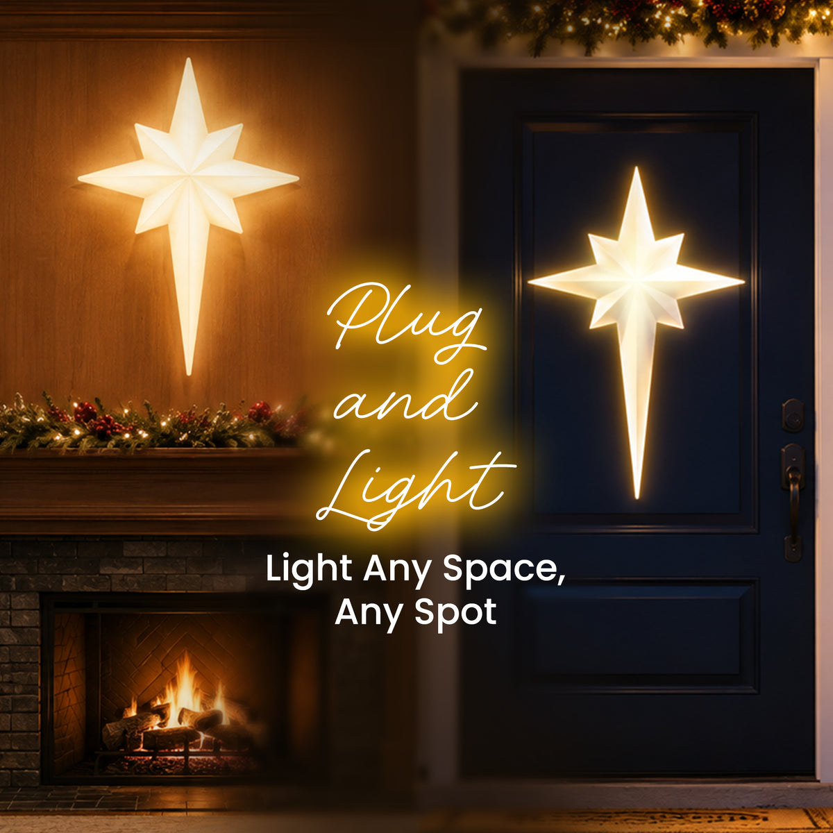 Union Products 75900 39" LED North Star Hanging Blow Mold Christmas Decoration - VMInnovations