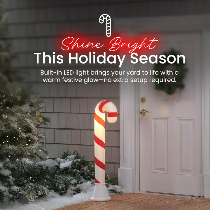 Union Products 40" Candy Cane Outdoor Holiday Decor, Light Yard Ornament, 4 Pack - VMInnovations