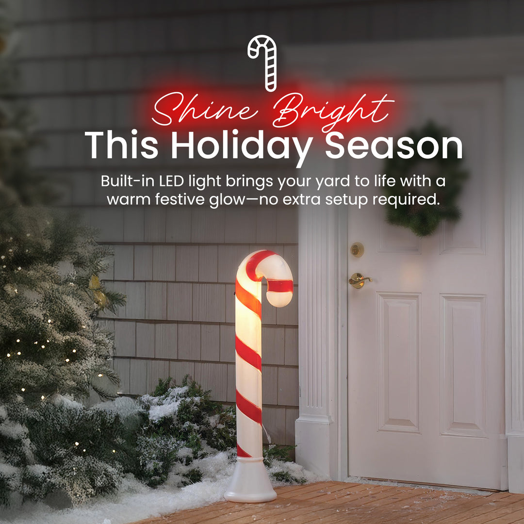 Union Products 40" Candy Cane Outdoor Holiday Decor, Light Yard Ornament, 4 Pack