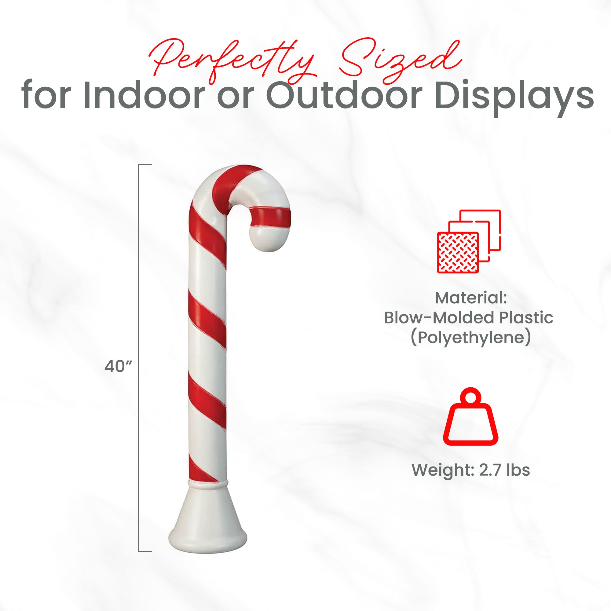 Union Products 40" Candy Cane Outdoor Holiday Decor, Light Yard Ornament, 4 Pack - VMInnovations