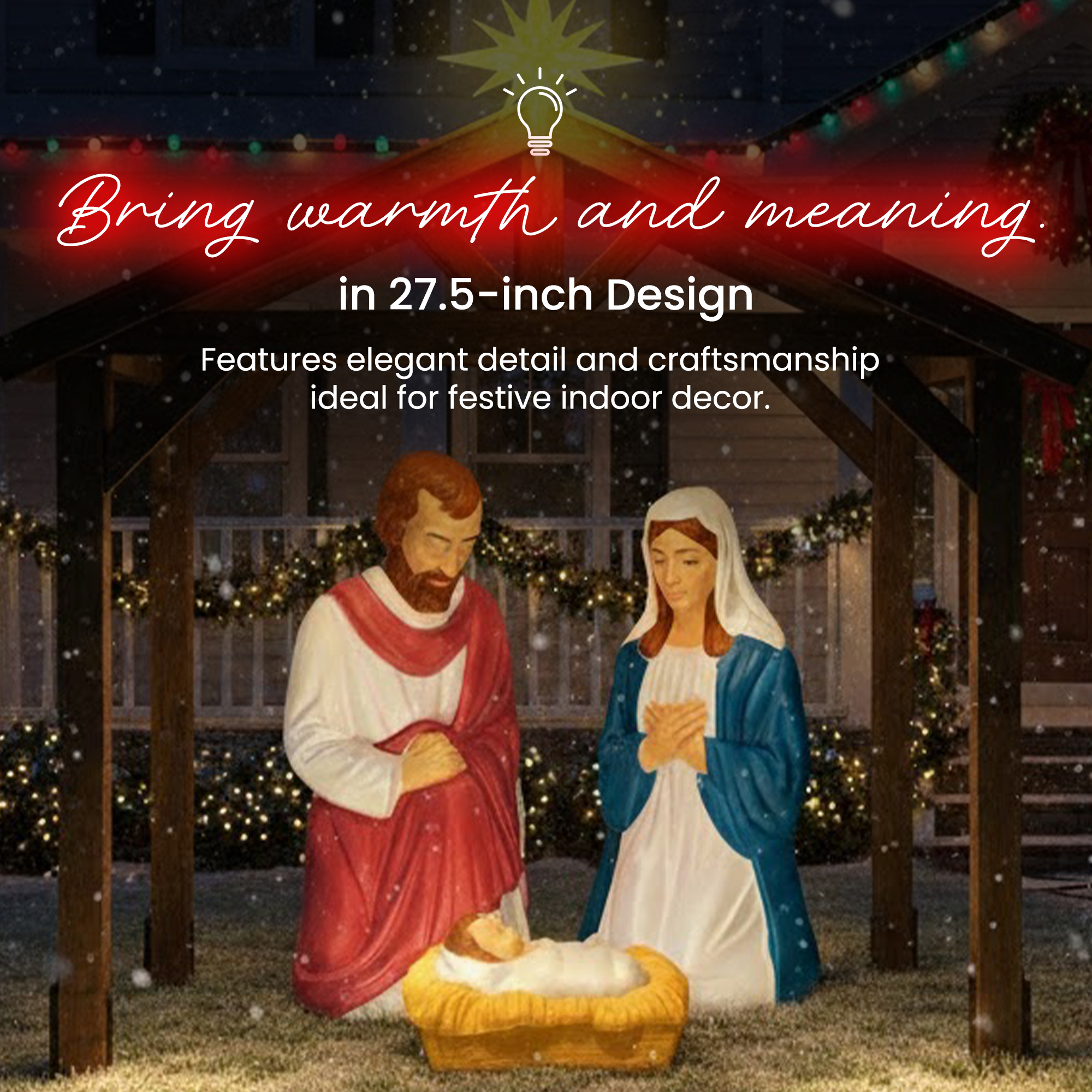Union Products 74150 LED Nativity Set Blow Mold Outdoor Decoration (Open Box) - VMInnovations