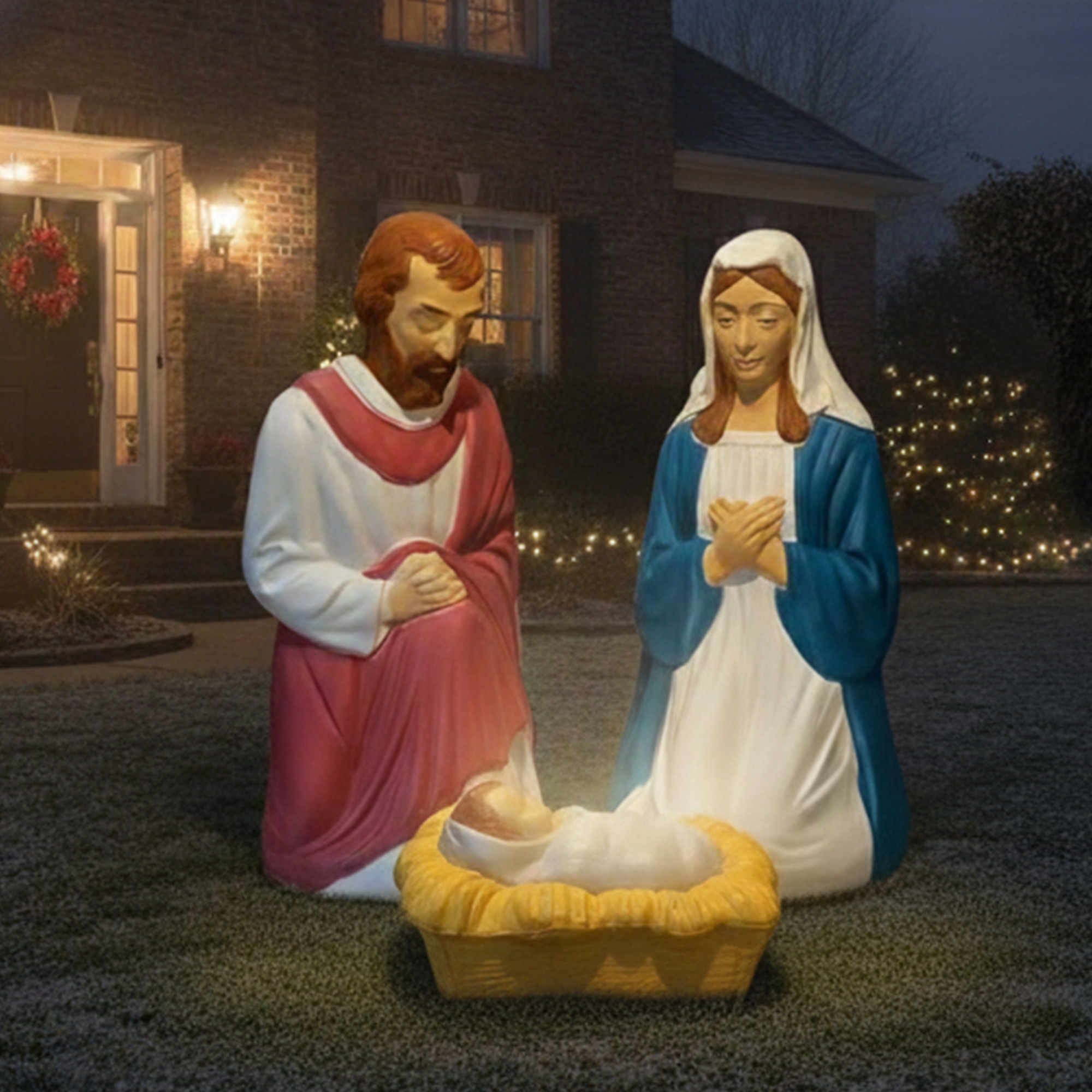 Union Products 74150 LED Nativity Set Blow Mold Outdoor Decoration (Open Box) - VMInnovations