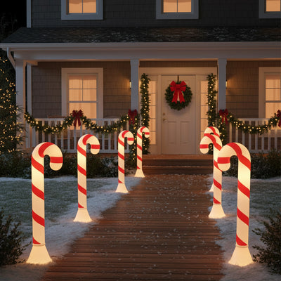 Union Products 40" Candy Cane Outdoor Holiday Decor, Light Yard Ornament, 2 Pack - VMInnovations