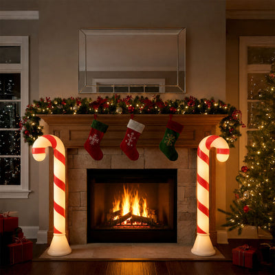 Union Products 40" Candy Cane Outdoor Holiday Decor, Lighted Yard Ornament, Red - VMInnovations