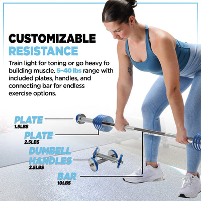 Stamina Products müüv Adjustable Barbell Set, 2in1 Dumbbell System for Home Gyms - VMInnovations