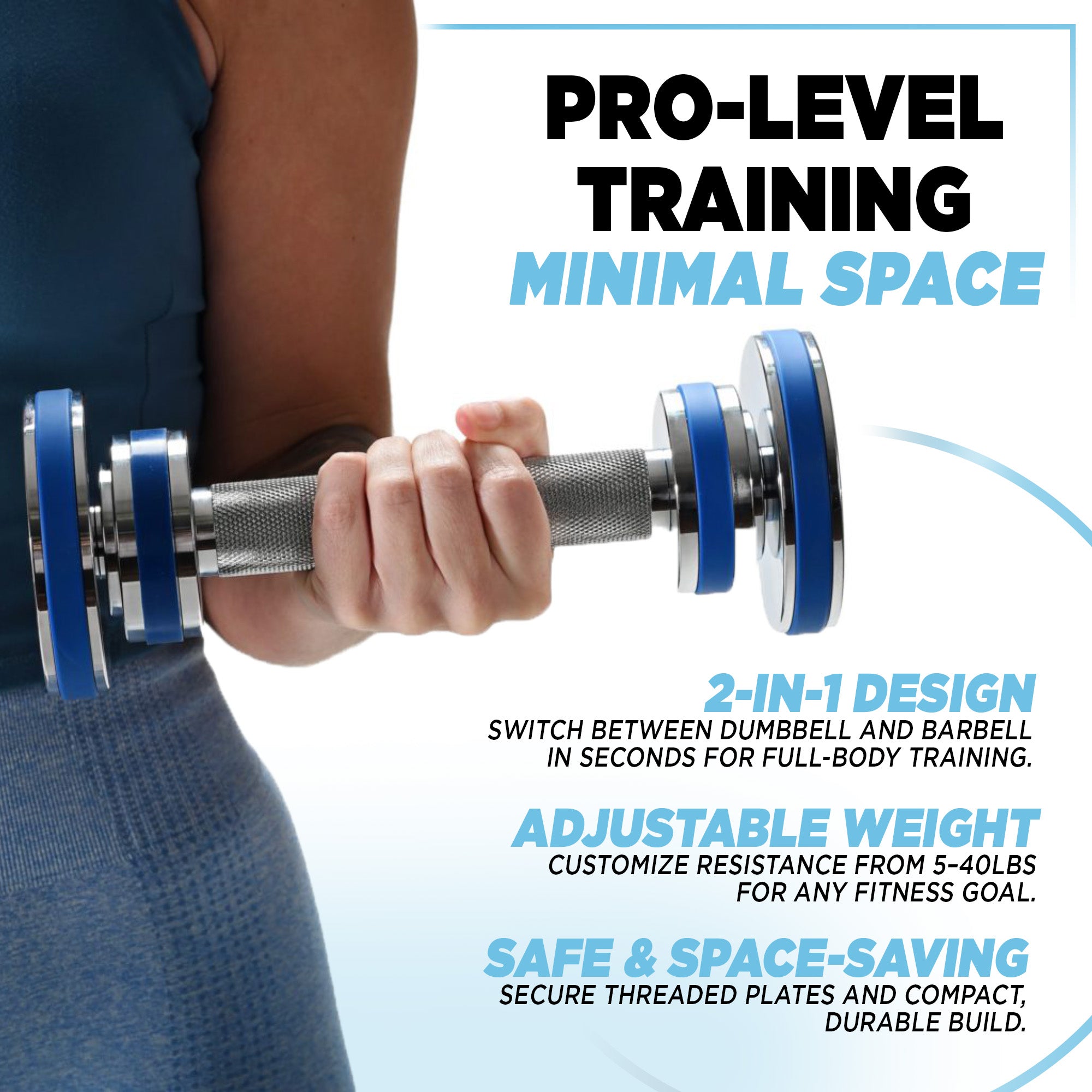 Stamina Products müüv Adjustable Barbell Set, 2in1 Dumbbell System for Home Gyms - VMInnovations