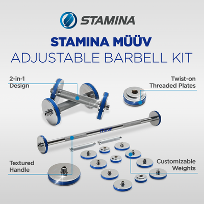 Stamina Products müüv Adjustable Barbell Set, 2in1 Dumbbell System for Home Gyms - VMInnovations