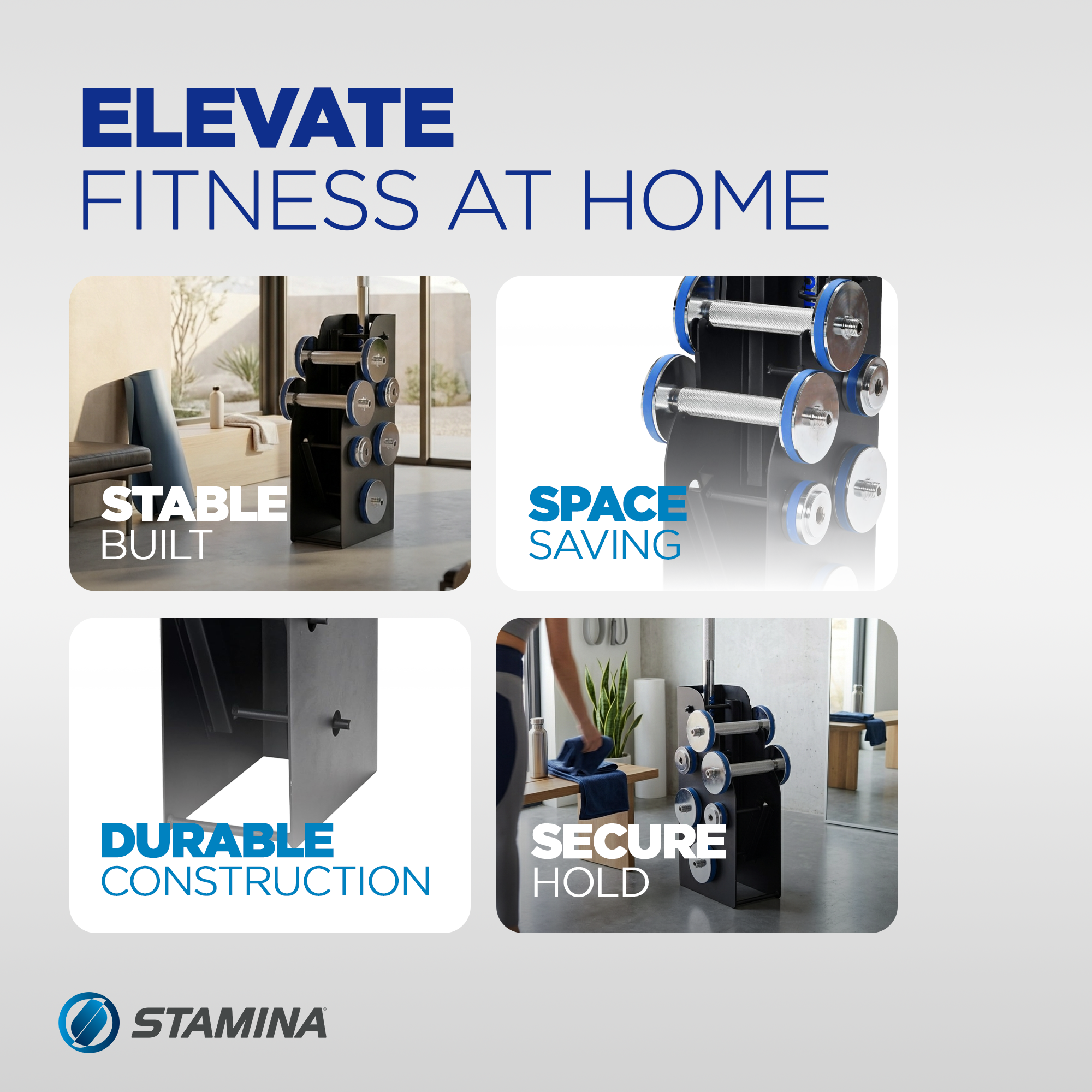 Stamina müüv Vertical Storage Rack for Barbell & Dumbbells, (Storage Rack Only) - VMInnovations