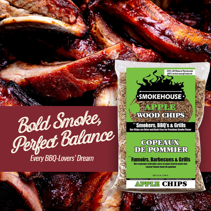 Smokehouse Apple Fine Wood Chips, All Natural Premium Smoke Flavor, 12 pack - VMInnovations
