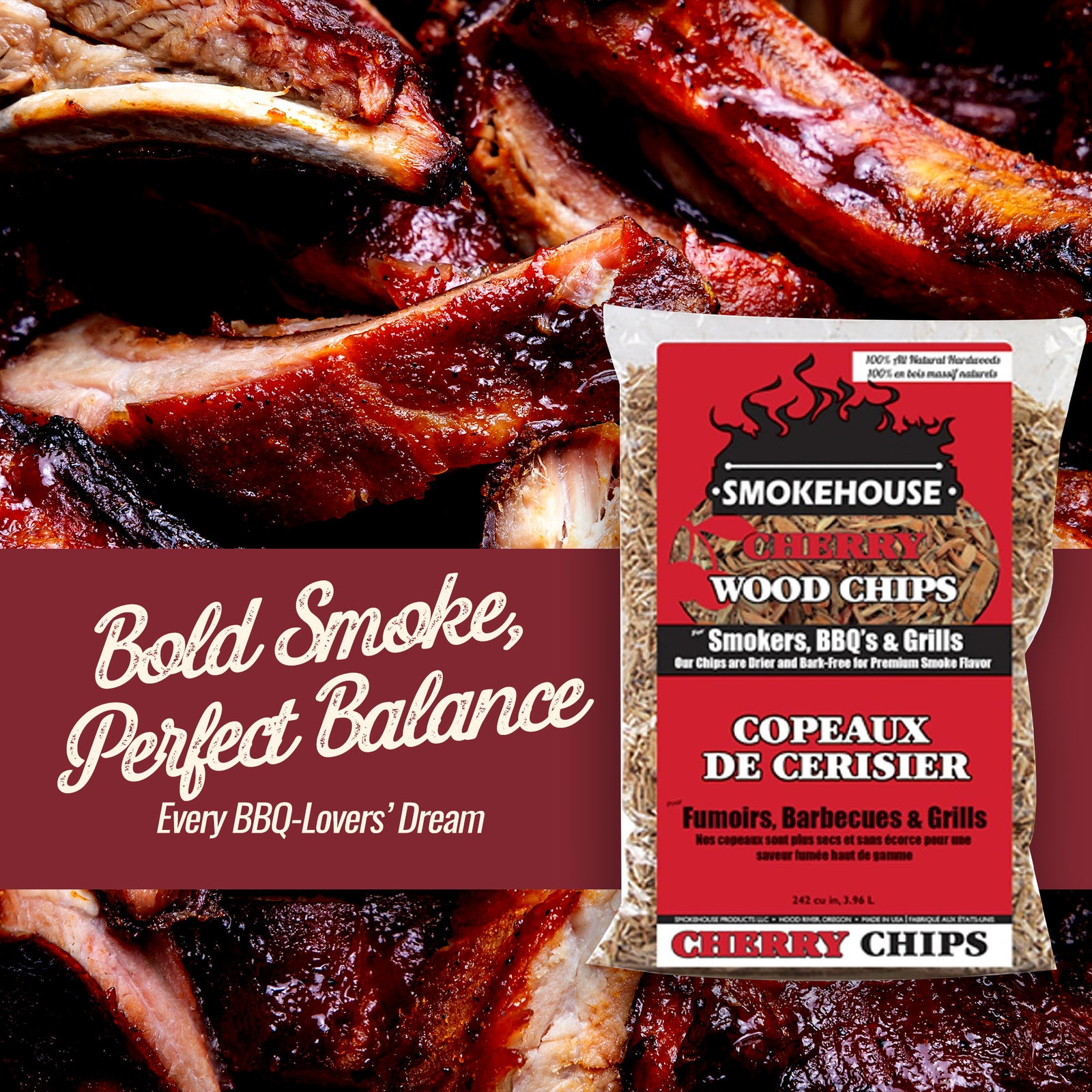 Smokehouse Cherry Fine Wood Chips, All Natural Premium Smoke Flavor, 12 pack - VMInnovations