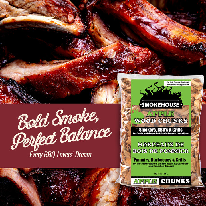 Smokehouse Apple Wood Chips, All Natural for Premium Smoke Flavor, 2 Pounds - VMInnovations