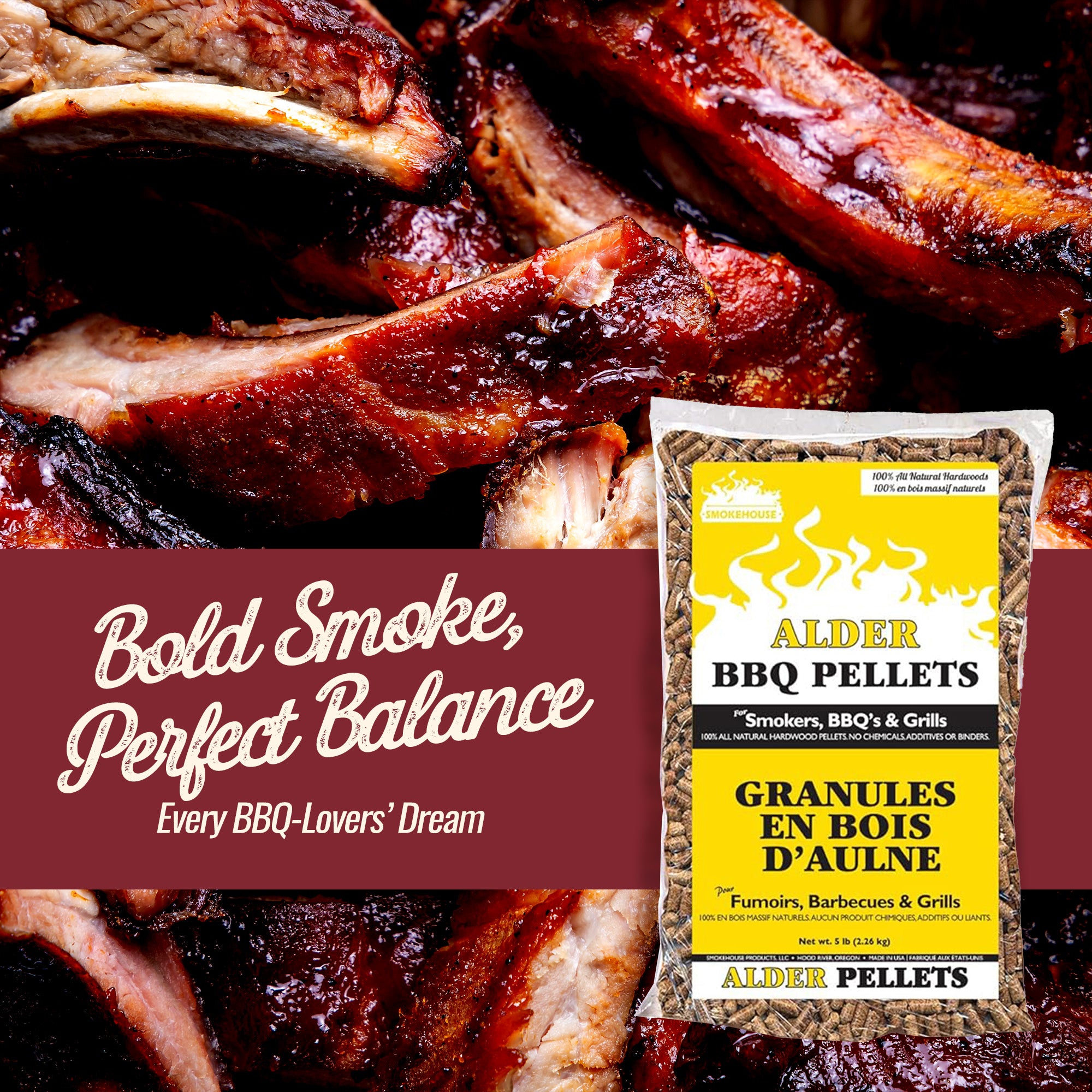 Smokehouse Alder Wood Pellets, All Natural for Premium Smoke Flavor, 5 Pounds - VMInnovations