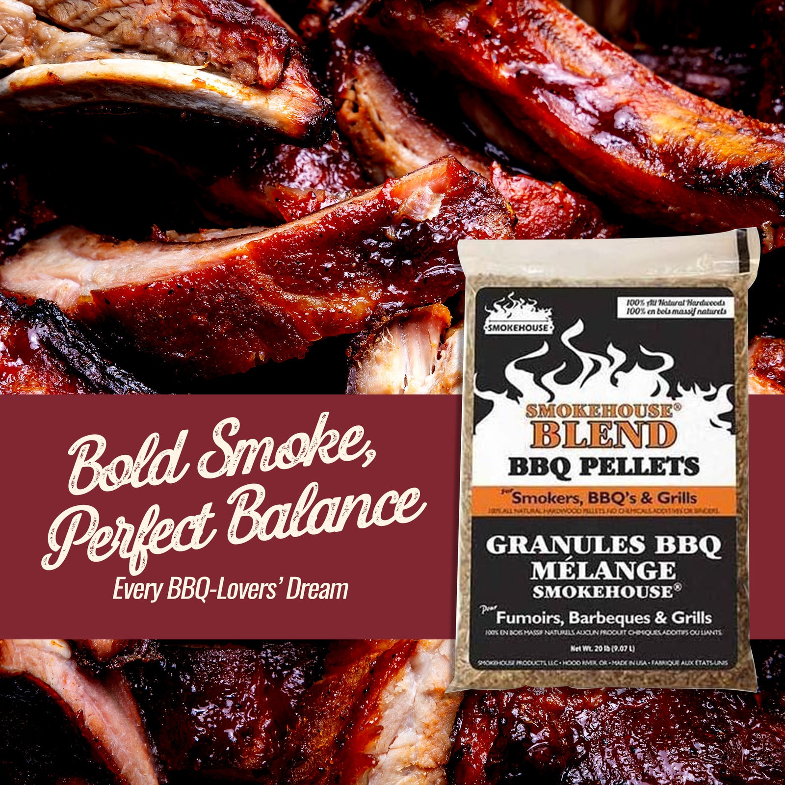 Smokehouse Smokehouse Smoker Blend Pellets for Premium Smoke Flavor, 5 Pounds - VMInnovations