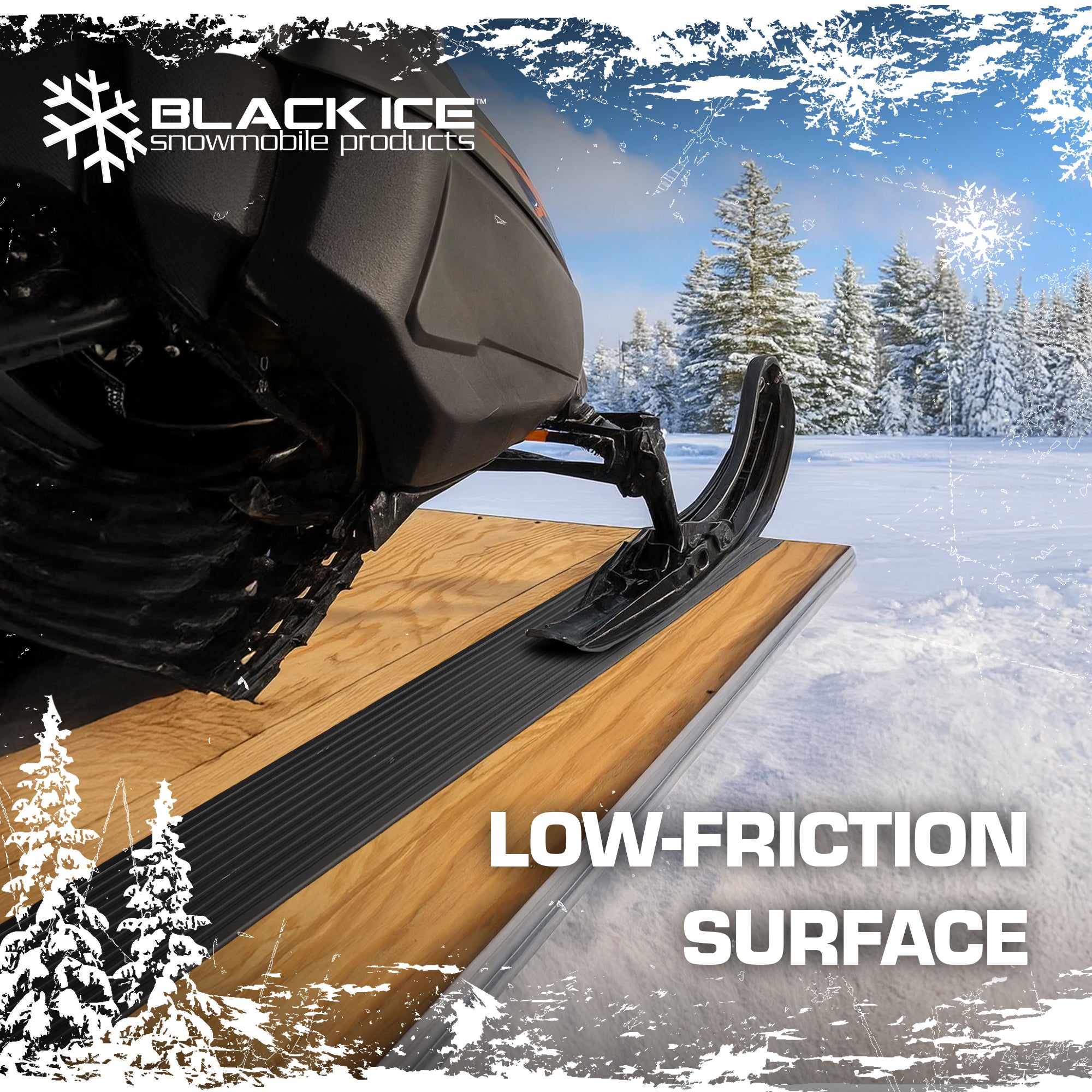 Black Ice 2 Pack 5-Foot Snowmobile Trailer Ski Guides for Friction-Free Loading - VMInnovations