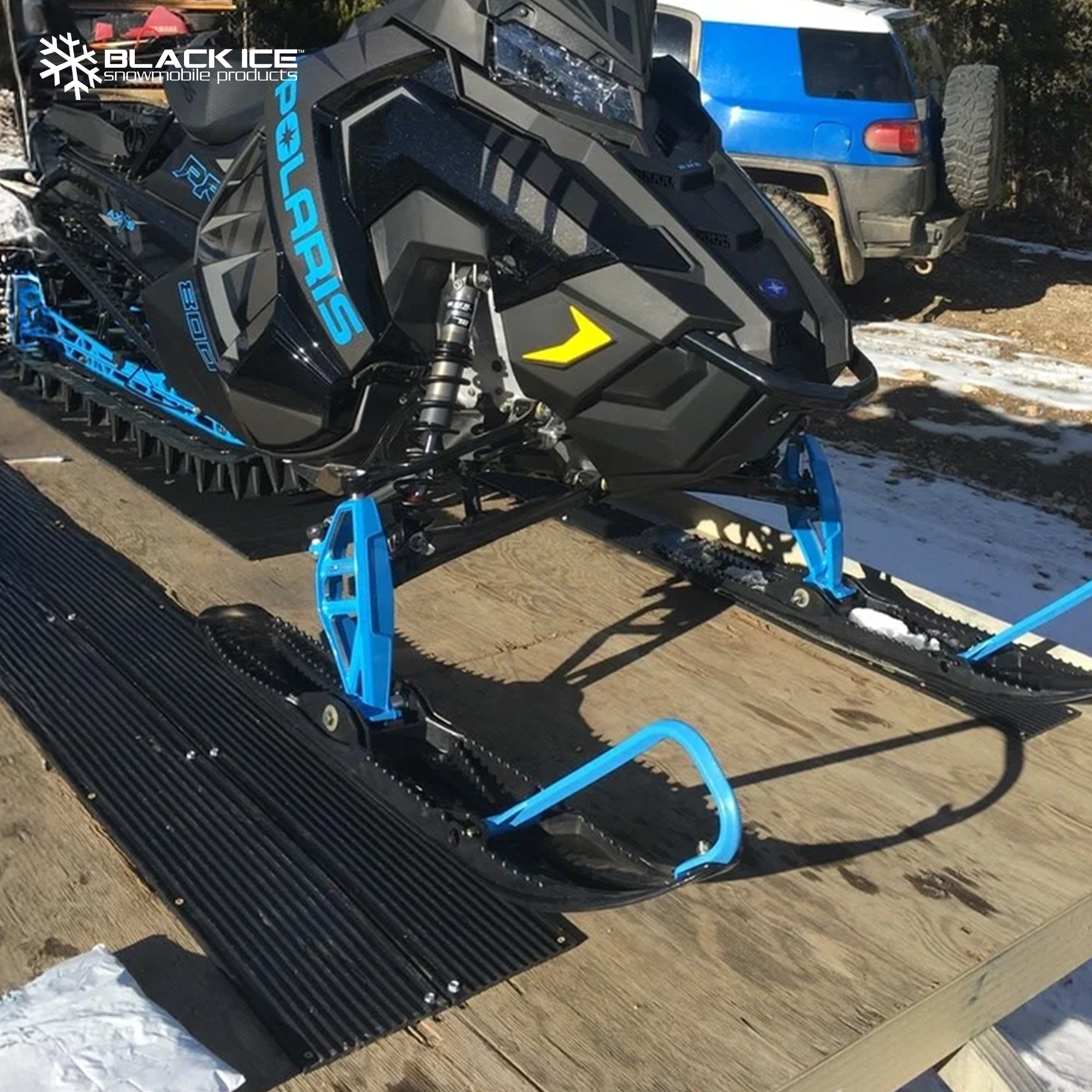 Black Ice 2 Pack 5-Foot Snowmobile Trailer Ski Guides for Friction-Free Loading - VMInnovations