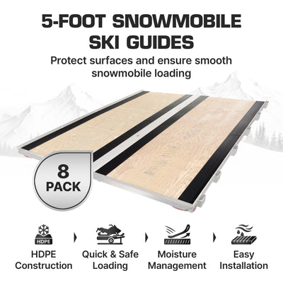 Black Ice 8pk 5ft Snowmobile Trailer Ski Guides for Friction-Free (Open Box)