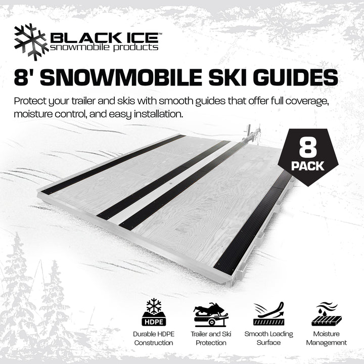 Black Ice 8pk 7' 10" Snowmobile Ski Guides for Friction-Free Loading (Open Box)