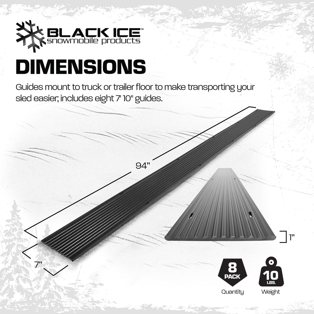 Black Ice 8pk 7' 10" Snowmobile Ski Guides for Friction-Free Loading (Open Box)