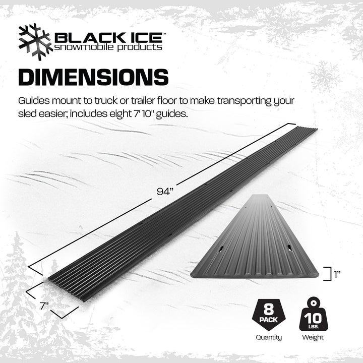Black Ice 8pk 7' 10" Snowmobile Ski Guides for Friction-Free Loading (Open Box)