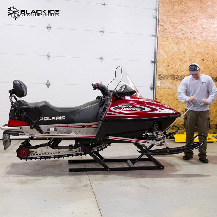 Black Ice Snowmobile Lift Jack with Manual Hand Crank and 700 Pound Capacity