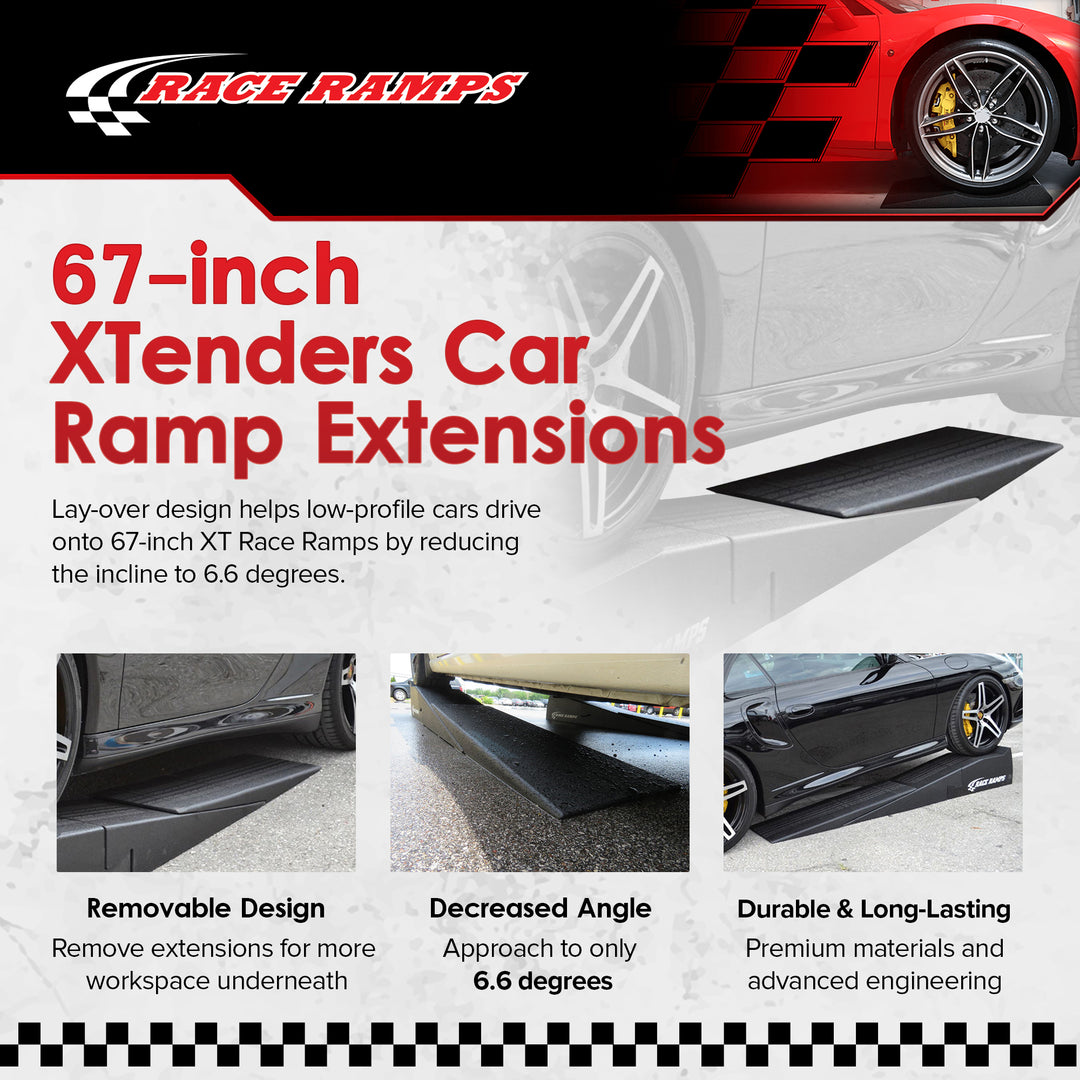 Race Ramps 67" XTenders Car Ramp Extensions for Low Profile Vehicles, Set of 2