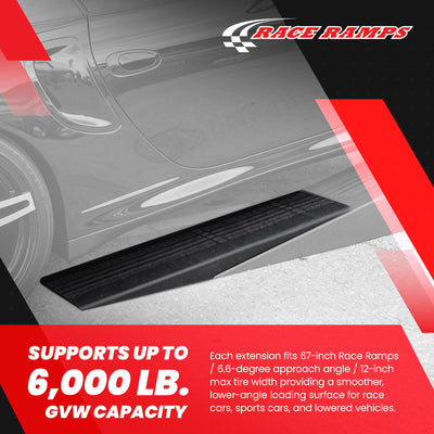 Race Ramps 67" XTenders Car Ramp Extensions for Low Profile Vehicles, Set of 2
